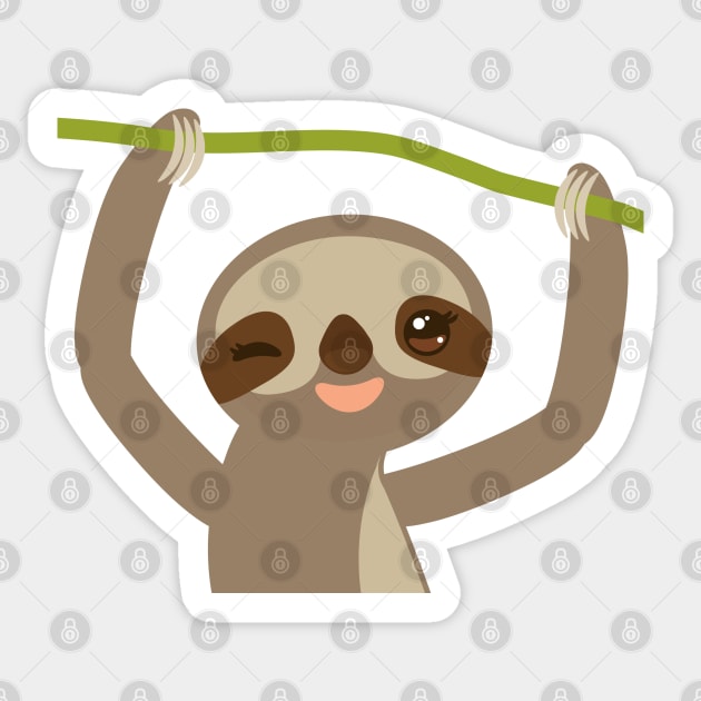 cute sloth Sticker by EkaterinaP